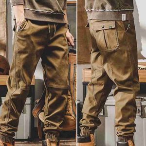 Pantaloni da uomo Pantaloni cargo da uomo popolari retrò con coulisse Pantaloni Harem primavera autunno Tinta unita per lavorare W0411