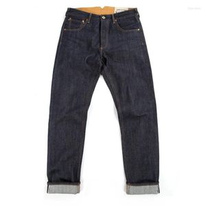 Jeans da uomo Vintage da uomo a vita medio-alta 15OZ Denim cimosato Bukleback Matita dritta Amekaji Cowboy Pantaloni cargo da moto