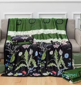 Coperta di design di lusso Coperta con motivo a farfalla con fiori di tarassaco verde Coperta con logo Coperta per decorazione domestica Coperta per divano con aria condizionata calda