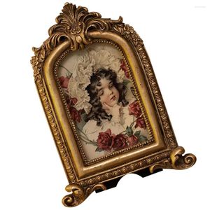 Frames Bedroom Decoration Picture Frame Old Fashioned Bling Retro Small Resin Desk Po Props Bedromroom Decorations