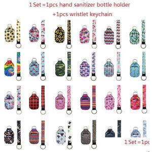 1 setis2pcs Neoprene Hand Sanitizer Bottle Holder Keychain Wristlet Matchning Leverans 30 ml Bottl Chapstick Drop Delivery DHT4J