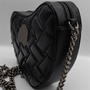 Dikilmiş şerit siyah çanta kalp deri çanta kristal kartal kafası moda gökkuşağı tasarımcısı çapraz vücut pochette buzlu siyah diyagonal borsa fermuarları deri xb003 f23