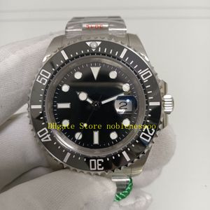 Prawdziwe zdjęcie 43 mm 904L STAL AUTOMATYCZNY ZEGAR Mężczyźni 126600 Black Dial Ceramic Bezel 50. rocznica NF V12 Data Sapphire Glass Cal.3235 Ruch Sport Watches