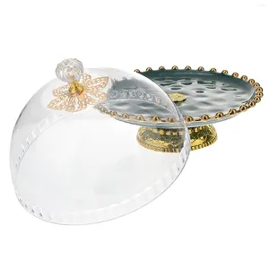 Dinnerware Sets Cake Platter Dome Round Cupcake Holder Dessert Display Rack Carrier Serving Tray Stands Ceramic Pan