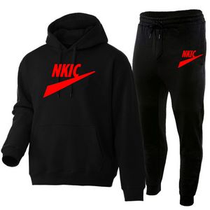 Men Runging Tracksuits Fashion TrackSuits impressos para homens Capuz casual Pant 2 Peça