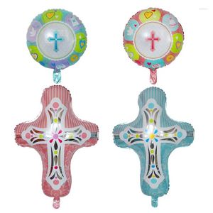 Party Decoration 50Pcs Jesus Cross Balloon Easter Christening Air Globo Communion Eucharist Religious Baptism Home Decorations Kid Toy Gift