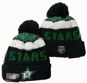 Bonés masculinos Stars Beanies Calgary Beanie Hats Todas as 32 equipes de malha com punhos Pom listrado lateral lã quente EUA College Sport Knit Hat Hockey Cap para mulheres A2