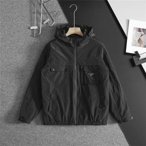 p Family High Edition Cotton Coat Men's Pu Triangle Pocket Winter Down Warm Hooded Jacket