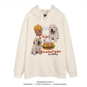 Kadın Hoodies Lezzetli Yemek Sevimli Köpek Baskılı Sweatshirt Kolej Öğrencileri Gevşek Büyük Boyu Uzun Kollu Üstler Kore tarzı Kawaii Giysileri