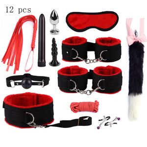 Cockring Nylon Prodotti esotici del sesso per adulti Giochi Bondage Gear Kit BDSM Manette Giocattoli Whip Gag Tail Plug Accessori donna 230411