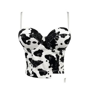 Tillbehör franska enkla off-the-skodare Vest Cow Print Back Buckle Y Womens Suspender Denim Bra för kvinnor och tjej släpp leverans dhlsy