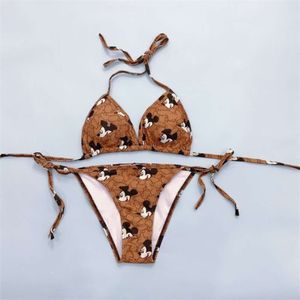 2021 novo estilo carta impressão sexy split bikini primavera resort banho imersão em fontes termais