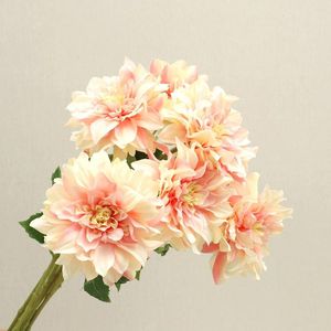 Dekorative Blumen Simulation Dahlia Grüne Pflanze Seide gefälschte Heimschlafzimmer -Dekoration Blume Champagner Pflanzen Zweige