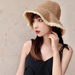 Szerokie brzegowe czapki moda damskie letni kapelusz słoneczny dla kobiet miękki odcień kopuła słoma dziewczyna na świeżym powietrzu na plaża Panama