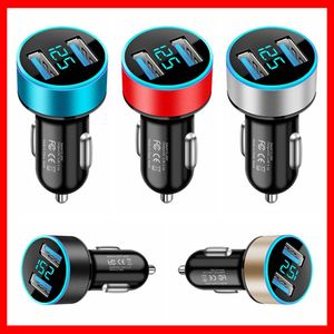 Car Charger Dual USB 5V 3.1A QC Adapter Cigarette Lighter LED Voltmeter For All Types Of Mobile Cell Phones Quick Charge Car-Charge Car-Charger Car Charging Quick Charge