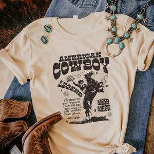 Męskie tshirty amerykańskie kowboja retro hippie graficzna tee vintage zachodnie rodeo t -koszulka cowgirl duży krótki rękaw Boho Tshirt Tops 230411