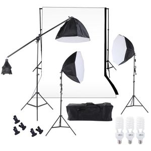 Fotografi Studio Lighting Kit Softbox Photo Studio Video Equipment Backdrop Cantilever Light Stand Bulbs Carrying Bag Xiswb