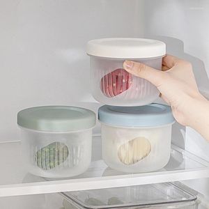 Storage Bottles Refrigerator Ginger Garlic Green Onion Kitchen Box Home Double-layer Transparent Plastic Drain-sealed Fresh-Keeping Bowl