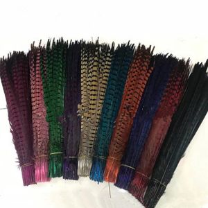 Whole Custom Colors Pheasant Tail Feathers Iewelry Craft Hat Mask Feather Hair Extention 100pcs 20-22inch 50-55cm EEA294-1249P