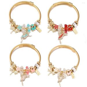 Strand Trendy Beads Dancing Girl Charm Bracelets High Quality Party Link For Women Children Holiday Gifts