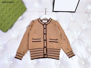 Nowy kardigan dziecięcy pojedynczy piersi okrągła szyjka Sweter Rozmiar 100-150 litera Jacquard Dzires Child Jacket Nov10