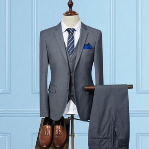 Mens Suits Blazers 3 Pieces Suit Set Dress Male Business Casual Solid Color Fashion Slim Fit Pants Vest Formal Wedding Clothing 231110