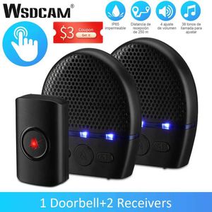 Dörrklockor WSDCAM SMART DOORBELL CAMERA Vattentät utomhusdörrklock Trådlös långdistansfjärrkontroll 300m LED Flash Security Alarm Outdoor Hom YQ231111