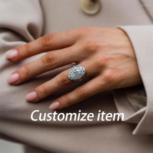 Cluster Rings Kuololit GIA Customize Natural Diamonds Moissanite Solid 18k 14K Gold RING And Earrings Fine Jewelry Engagement For Women