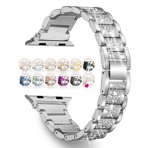 Assista Bands Bling Diamond Strap for Apple Watch Band 40mm 45mm 44mm 41mm 42mm 38mm Metal Belt para Iwatch Series 7 SE 6 5 4 Pulseira feminina 230411
