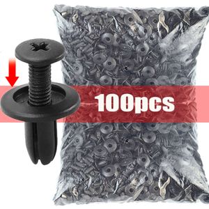 NOWOŚĆ 100PCS 8 mm Plastikowe Nojery Połączce Surbus Drumiona zderzak Black Nit CAR CLIPS dla Toyota Focus Kia Nissan Yamaha