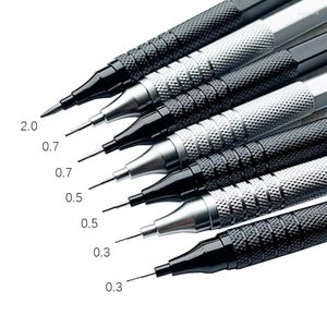 1Pc Mechanical Pencil 0.3 0.5 0.7 2.0mm Low Center Of Gravity Metal Drawing Special Office School Writing Art Supplies