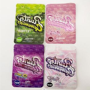 Vita runty gummies väska ätbara mylar förpackningar påsar tomma godis gummy ätbara plast blixtlås stand up barnlåspaket pevhf