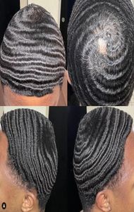 Afro Curl 360 ondas pule toupee homem perseguição de renda cheia de renda chinesa Remy Remy Human Substitui