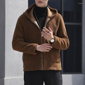 Jackets masculinos 2023 Inverno Moda Masculina Casual Versão coreana Purn One Short With Cashmere Lamb Jacket for Men Double Face Wear