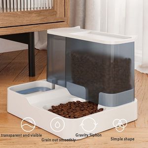 Cat Bowls Feeders Large Capacity Automatic Feeder Water Dispenser Wet Separation Dog Food Container Drinking Bowl Pet Supplies 230410