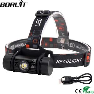Head lamps BORUiT RJ-020 LED Induction Headlamp 1000LM Motion Sensor Headlight 18650 Rechargeable Head Torch Camping Hunting Flashlight P230411