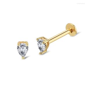 Orecchini a bottone Aide 925 Sterling Silver Rettangolo ovale CZ Zircon Piercing per le donne Ragazze Pendientes di cristallo scintillante geometrico