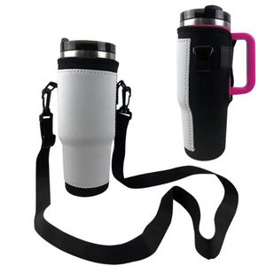 Sublimation Reusable Iced Coffee Cup Sleeve Neoprene Insulated Sleeves Cups Cover Holder Idea for 40oz With Handle FY5645 E0411