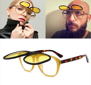 Moda McQregor estilo piloto de dupla camada Óculos de sol Flip Up Clamshell Brand Design Sun Glasses Oculos de Sol 15015822860