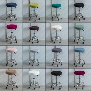 Tampa a cadeira de lã de lã de lã de lã de lã polar redonda de cores sólidas barra de barra de assento para o banquete de restaurante de salão de cabeleireiro dentista de casa