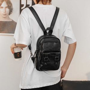 Lätt multifunktion Men ryggsäck Fashion Chest Bag små axelväskor för män crossbody väska pu läder små ryggsäckar 230411