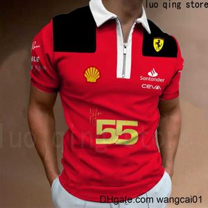Camisetas masculinas Moda Polo F1 Racing Outdoor Extrace Sports Top masculino Helis Co-marca-marca Time curto seve camisa esportiva vermelha de tamanho grande 4113