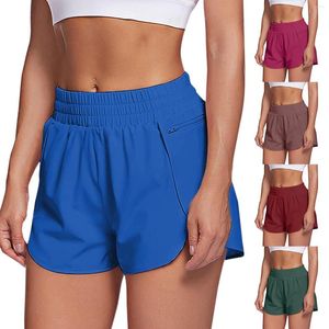 Kvinnors shorts 5 färger Kvinnor Running Sports Workout Elastic Midjebyxor Athletic Pocket Simple Summer Outdoor In Stock i lager