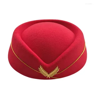 Береты, шляпа стюардессы, элегантная кепка для выступлений на сцене, британская церемониальная кепка Topi, авиационная стюардесса, Федора Fedora для женщин