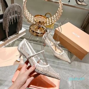2023 FASHION WOMENT PUMPS HIEL HEEL HEEL Shoes Shoe with Rhinestone Lady Theel Cheels Size 35-40