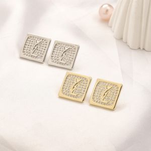 925 Sliver Earrings Stud Fashion Square Letter Earrings Designer Jewelry Spring 18K Gold Plated Earrings Vintage Women Gift Jewelry Wholesale ZG2261