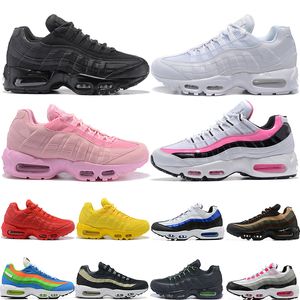 95 tênis de corrida masculino feminino triplo preto branco veludo cotelê azul marinho patch OG neon solar vermelho rosa camurça amarelo tênis esportivos 36-46