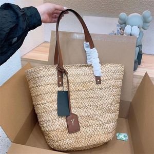 Borsa da donna in paglia da spiaggia Borsa firmata Borsa tote Borsa di lusso Borsa da shopping all'uncinetto Borse da donna alla moda 5A 2023