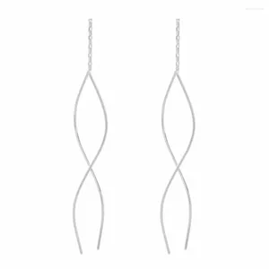 Dangle Earrings Curved Threader Drop Ear Line Fish Hook Needle Silver Color Gold Women Earring Jewelry For Girls