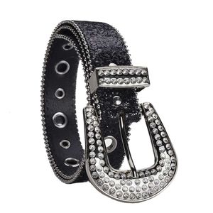 Cintura da donna con fibbia ad ardiglione personalizzata con strass design personalizzato largo 3,8 cm all'ingrosso della fabbrica